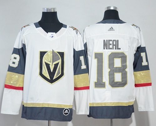 Adidas Vegas Golden Knights 18 James Neal White Road Authentic Women Stitched NHL Jersey